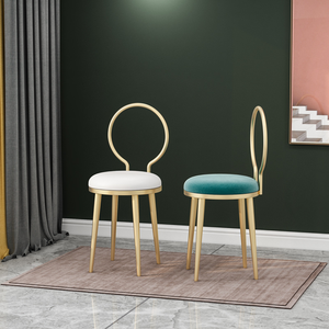 Nordic Light Luxury Small Bedroom Dressing Table Stool Home Makeup Stool Simple Creative Metal Chair - Product Image 6