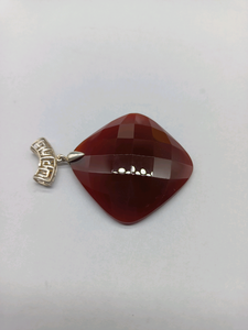 Colgante Cuadrado de Plata 925 con Ágata Roja - Product Image 4