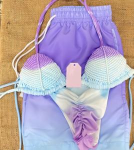 Fabricación de Trajes de Baño de Dos Piezas con Cordones y Corte Alto, con Diseño Degradado Tejido, Personalizados OEM ODM, para Mujer, Verano - Product Image 3