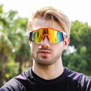 Xsy Men's Cycling Glasses Polarized UV400 <b>Large</b> <b>Frame</b> Outdoor Sports Sunglasses Windproof For Cycling Driving Fishing - Product Image 2