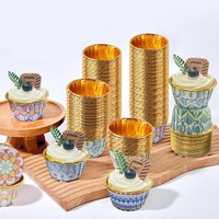 Gobelets à pâtisserie jetables en PET à paroi simple, à couvercle roulé, pour usage industriel, vente en gros, pour muffins et gâteaux, logo personnalisé, diamètre 50 mm
