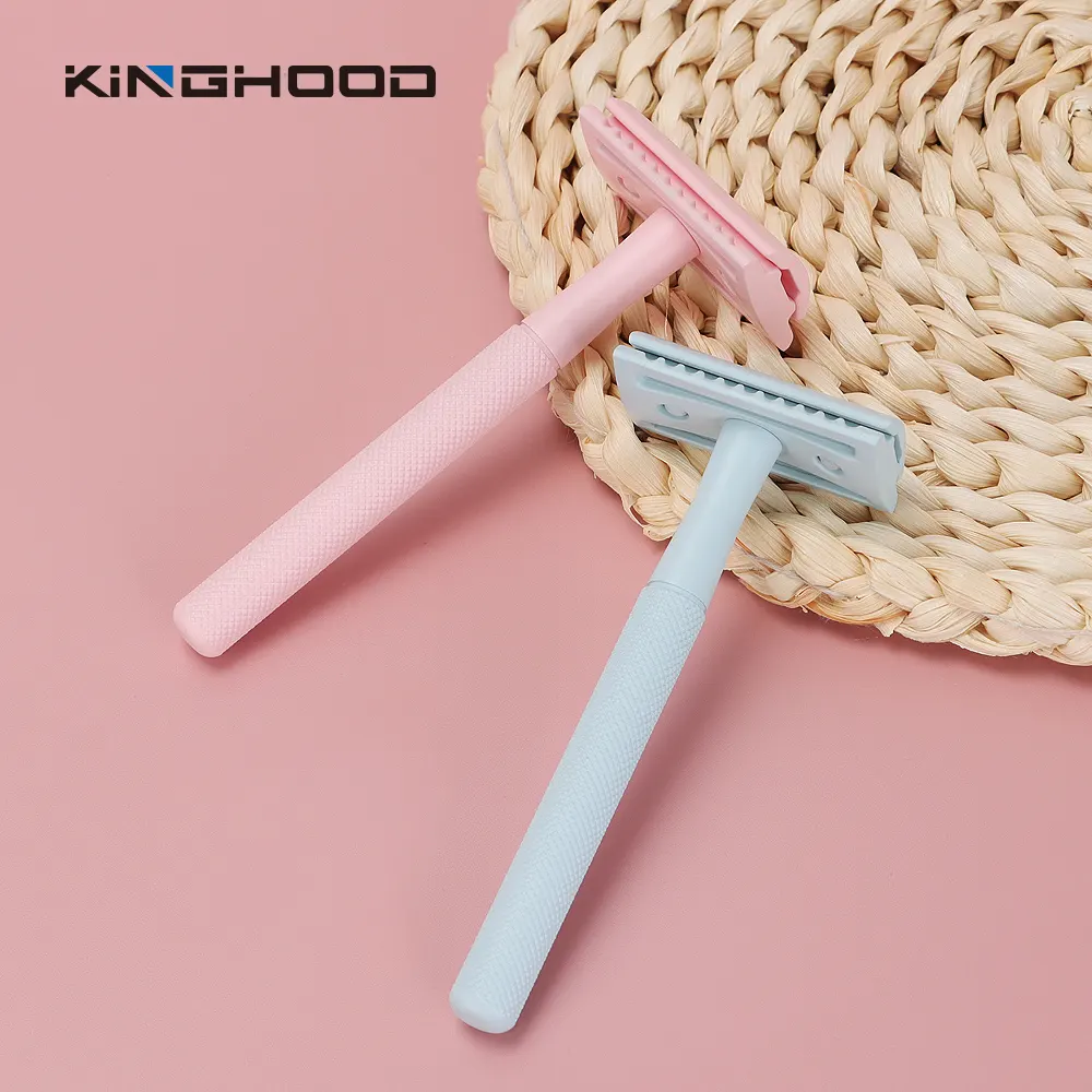 Afeitadora de doble filo tradicional de latón personalizado de oro rosa, maquinilla de afeitar DE SEGURIDAD DE REGALO