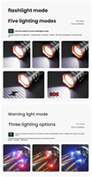 Linterna de Buceo Táctica LED Impermeable IP65, Haz Ajustable, 10000 Lúmenes, Distancia del Haz de 500-600 Metros, Recargable por USB