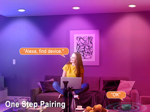 DUSKTEC - <span class=keywords><strong>Downlight</strong></span> LED Inteligente Empotrable en Techo de 3 y 4 Pulgadas, 7W 10W, RGB CCT, para Hoteles, Pasillos, Oficinas - Product Image 2