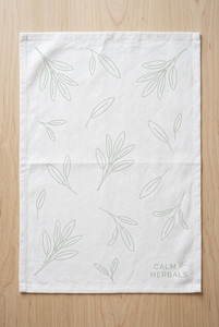 Calm Herbals Botanical <strong>Tea</strong> <strong>Towel</strong> <strong>Sage</strong> <strong>Green</strong> Style Cotton Kitchen <strong>Towel</strong> for Zen Kitchen - Product Image 2