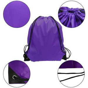 Bolsa con Cordón de Nylon Personalizada con Logotipo, Mochila con Cordón de Color Completo, Bolsa con Cordón de Poliéster 210D Reciclado e Impermeable con Bolsillo con Cremallera - Product Image 6