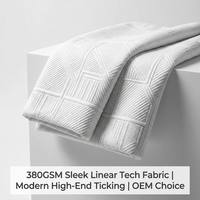 Tissu de matelas tricoté géométrique linéaire élégant 380GSM, directement de l'usine |   Technologie inspirée de la technologie pour les marques de matelas haut de gamme