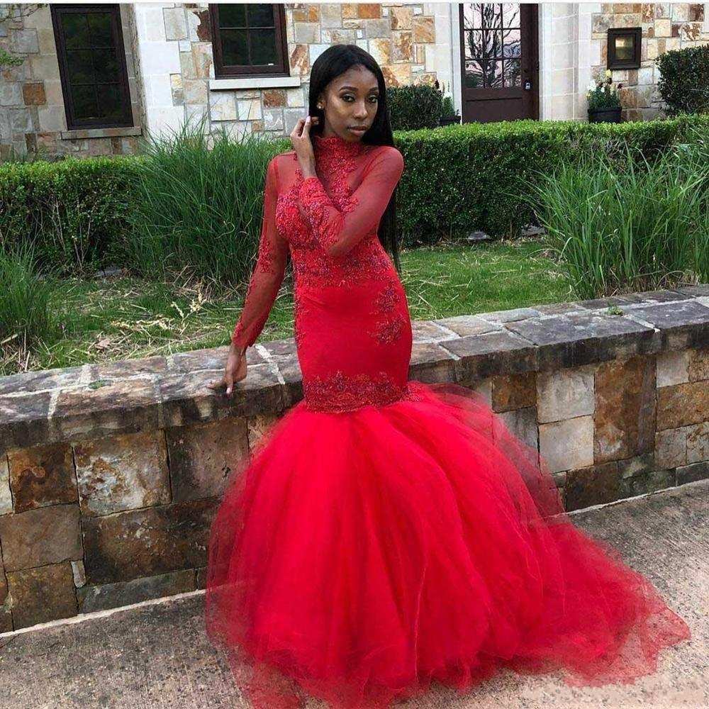 open lace back dress Sparkly Sequin Red Mermaid Long Prom Dresses for Graduation Party Full –  CHUMUSE