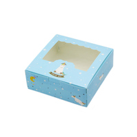 Best-seller Boîtes à gâteaux transparentes personnalisées pour fête de mariage Papier d'art avec poignées de plastification mates pour l'emballage de biscuits et de gâteaux
