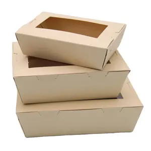 KINGWIN Biodegradable Eco Kraft Paper Food Packaging Takeaway Box