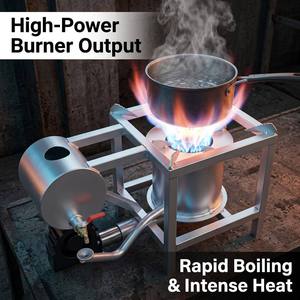 Réchaud portable multi-combustibles robuste pour camping en extérieur, brûleur à huile haute puissance, cuisinière de pique-nique, brûleur de cuisine industrielle - Product Image 2