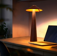 Holzoptik Europäische Schlichte DC LED Schreibtischlampe mit Touch-Steuerung für Wohnzimmer und Lesen