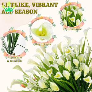 Nhân Tạo Hoa <span class=keywords><strong>Calla</strong></span> <span class=keywords><strong>Lily</strong></span> Nhựa Nhà Máy Bên Ngoài Hoa Cho Nhà Trong Nhà Trồng Vườn Hiên Bảng Bình Nghĩa Trang Mùa Xuân Trang Trí Nội Thất - Product Image 2
