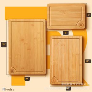 Wooden Cutting Board Set With Utensils 10 Piece <b>Kitchen</b> Tool Set For Cooking And Food Prep - Product Image 3