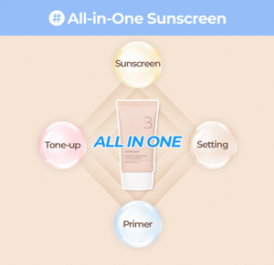 Crema facial NUMBUZIN No.3 Porcelain Base skip Tone Up Beige, loción ligera tonificante para iluminar la piel a diario. - Product Image 4