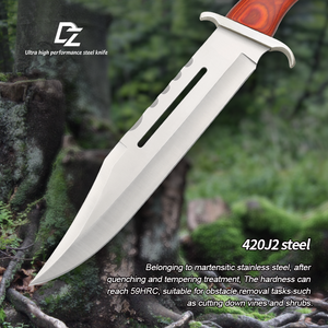 Cuchillo Táctico de Supervivencia Personalizable, Hoja de Acero Inoxidable de Alta Calidad, Funda de Madera y Plástico, DIY OEM, Cuero - Product Image 3