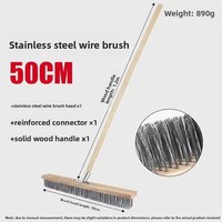 Brosse métallique à long manche la plus vendue pour nettoyer les taches tenaces dans le jardin, outil de nettoyage de terrasse