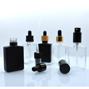 Flacons compte-gouttes en verre rectangulaires clairs rectangulaires carrés noirs mats de 30ml <span class=keywords><strong>pour</strong></span> huile essentielle cosmétique Vente en gros du marché américain - Product Image 6