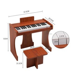 ไม้มินิเปียโน 37 คีย์พร้อมสตูลสำหรับเด็กหญิงของเล่นดนตรีคีย์บอร์ดอิเล็กทรอนิกส์ของขวัญวันเกิด 57.5X29.5X53 ซม. - Product Image 1