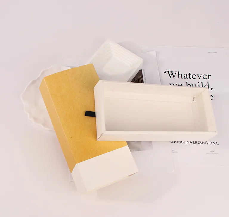 kundendefinierte recycling-verpackungsbox weiß braun schwarz aus kraftpapier harte starre faltbare geschenkbox mit schiebeschublade für herrenunterwäsche