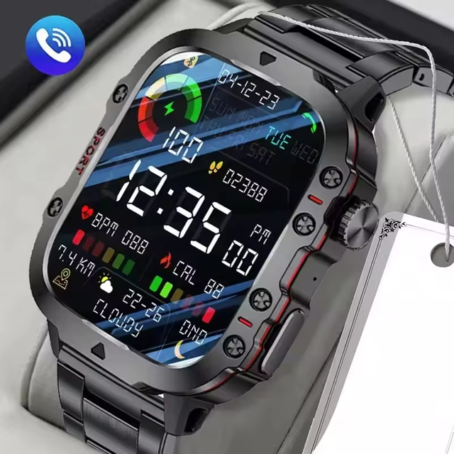 2026 Outdoor Mens Smartwatch Blue Tooth Call Sport Heart Rate Monitor IP68 Waterproof Smart Watches