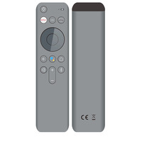 Nouvelle télécommande universelle grise 16 touches avec commande vocale Bluetooth et raccourci Netflix pour Smart TV Android