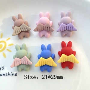 Paso Sico Popular nuevo diseño conejo de Pascua <span class=keywords><strong>ala</strong></span> de Ángel estilo Kawaii resina Nail Art Charms para decoración de manicura diseño 3D 3D - Product Image 2
