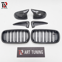 Grille supérieure avant en fibre de carbone pour BMW X5M F85, X5 F15, X6 F16, X6M F86, cadre de calandre avant, coques de rétroviseurs, garnitures de couvercles d'aération