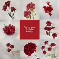 Fleur artificielle réaliste suspendue en plastique souple bordeaux, faite à la main, pour mariage, fête des Mères, Pâques, remise de diplôme - Vente chaude