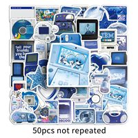 50 pièces Vintage bleu Y2K Ins mode Graffiti autocollants pour bagages téléphone bricolage décor Album Scrapbook autocollant