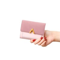 Dompet Kulit Multifungsi Bentuk V Warna-warni untuk Wanita dan Pria, Tempat Kartu dan Uang Koin