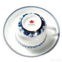 RED LEAF CERAMICS Set Cangkir dan Piring Porselen Motif Bunga Tradisional Cina 2-Piece dengan Pegangan 200ml Ramah Lingkungan Tahan Lama Tahan Panas