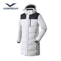Parka longue d'hiver pour homme, imperméable, coupe-vent, épaisse et chaude, à capuche, col montant, motif élégant