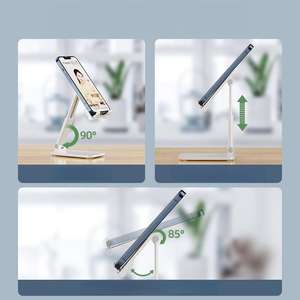 Support de bureau portable en ABS, compatible, réglable et antidérapant pour téléphone portable et tablette, avec coque épaisse, design flexible et en plastique - Product Image 3