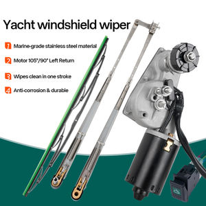 ชุดมอเตอร์ปัดน้ำฝนกระจกหน้ารถ12V 24V ระบบปัดน้ำฝนเรือยอร์ชแบบปรับได้พร้อมแขนและใบมีด - Product Image 2