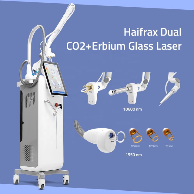 CO2 Erbium Fractional Laser Machine 10600nm/1550nm 100W Air Cooling Beauty Equipment for Skin Resurfacing RF Tube Commercial