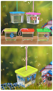 Verre de méduse épais, <span class=keywords><strong>Mini</strong></span> récipient Transparent en plastique, pour poissons, Betta - Product Image 5