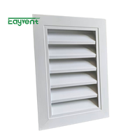 Grille murale extérieure en aluminium thermolaqué résistante aux intempéries avec moustiquaire anti-pluie, aérateur, taille personnalisée, fabrication OEM, RAL