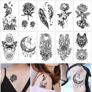 Pegatinas de tatuaje no tóxicas negras o de colores, tatuajes temporales de un solo uso, pegatinas de tatuaje impermeables personalizadas y sexys - Product Image 1