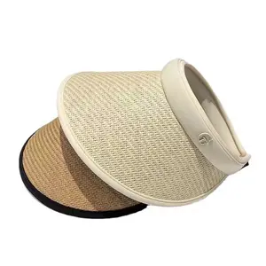 قبعة مجوفة للسيدات للشاطئ من ألياف فوق البنفسجية مناسبة للسفر في فصل الصيف