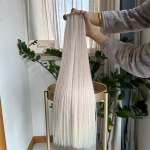 Estensioni per capelli umani europei vergini <span class=keywords><strong>biondo</strong></span> <span class=keywords><strong>platino</strong></span> 60A con nastro adesivo, lisce, da 18, 20, 22 pollici, disponibili in stock, pronte per la spedizione - Prezzo all'ingrosso - Product Image 1