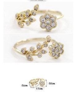 Hot Fashion <strong>Adjustable</strong> <strong>Rings</strong> Gold Color <strong>Silver</strong> Plated Wishful Flower Leaves and Branches Finger <strong>Rings</strong> for Women Jewelry Wedding - Product Image 5