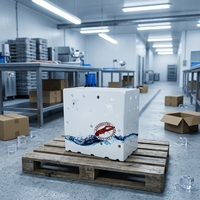 Bacs de présentation en polypropylène ondulé (PP Corflute) 4mm 600x400x200mm pour fruits de mer en supermarché, vente en gros, OEM/ODM disponible, personnalisable