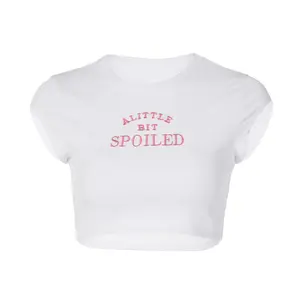 Baby tee crop tops camiseta sexy delgada camisa en blanco para mujer 100% algodón de alta calidad crop top mujer camiseta al por mayor