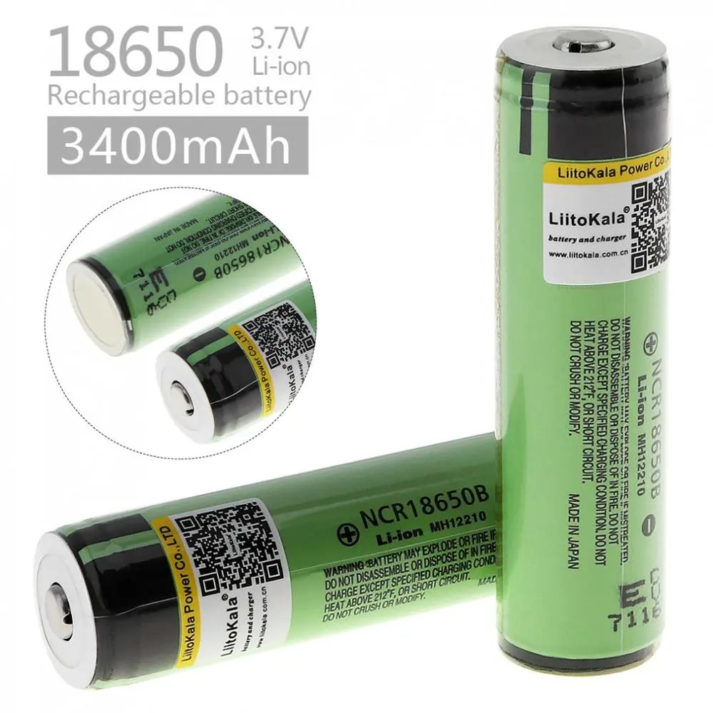 Original Liitokala 34B High Capacity 18650 3400mAh Battery With Protected PCB For Flashlight