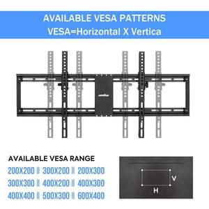 Support mural inclinable fixe pour téléviseur UNHO, robuste, compatible avec les écrans plats LCD LED de 32'' à 85'', VESA 800x400mm - Product Image 3