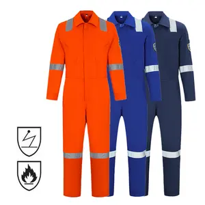 Hot Sale NFPA 2112 EN 11612 Oil And Gas Custom Fire Retardent Overall FR Safety Uniform Flame Resistant Coverall Suit Workwear