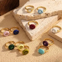 Anneaux modulaires en acier inoxydable à vis interchangeable personnalisables avec breloque amovible 12 pierres de naissance pour bijoux DIY