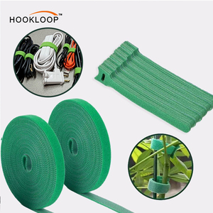 Tali kabel nilon hijau dapat diatur, pengikat kait dan putaran untuk tanaman taman dan manajemen kabel listrik - Product Image 1