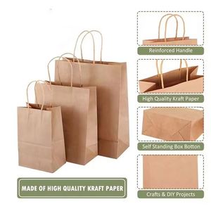 Sacs en papier kraft recyclé écologiques classiques à faible MOQ avec logo personnalisé, noirs, blancs, bruns, pliables, réutilisables, design personnalisé pour aliments - Product Image 4